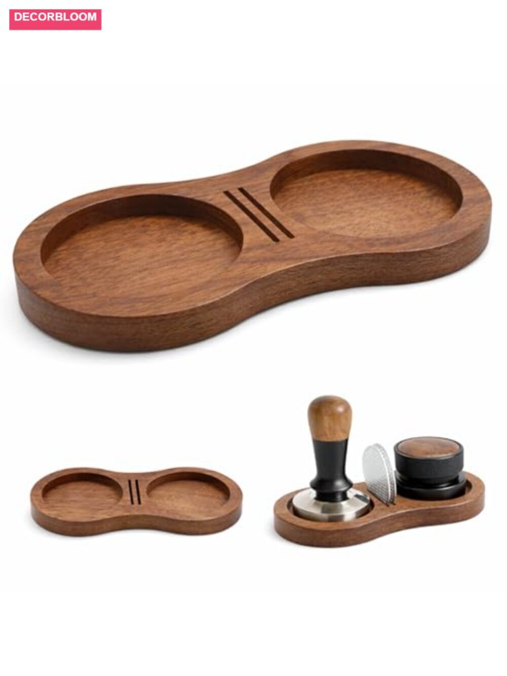 Espresso Tamping Station Wood Coffee Tamper Holder Organizer